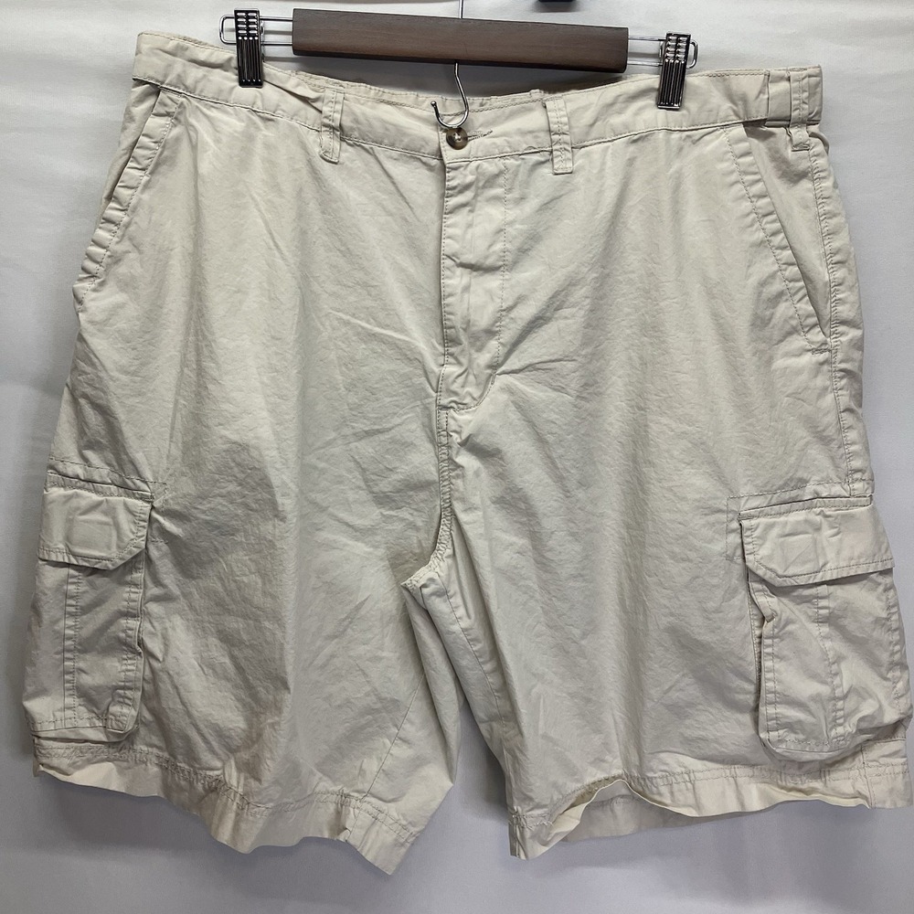 Architect Mens Off White Cargo 100% Cotton 9" ins Stretch‎ Waist Shorts Size 40